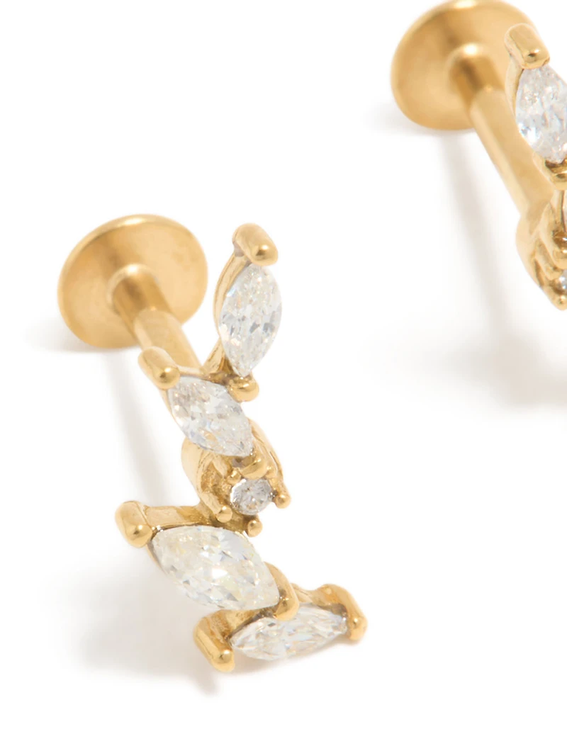 Clous à dos plat en acier chirurgical en acier cubique à feuilles de zircone à dos plat