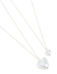 Silver Plated Heart Necklaces 2 Pack