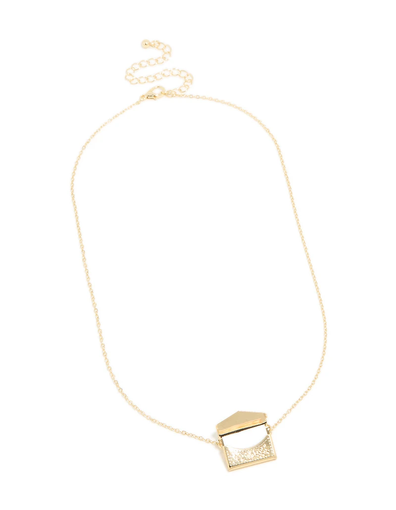 Collier de message d’enveloppe plaqué or