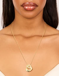 Collier diamant en forme de cœur bulle plaqué or
