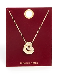 Collier diamant en forme de cœur bulle plaqué or