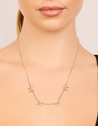 Gold Plated Cubic Zirconia 'Mama' Letter Necklace