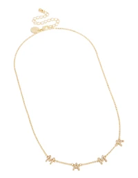 Gold Plated Cubic Zirconia 'Mama' Letter Necklace
