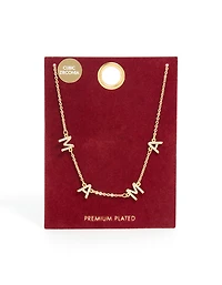 Gold Plated Cubic Zirconia 'Mama' Letter Necklace