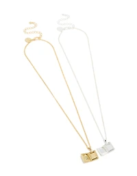 Gold & Silver Plated Locket Necklaces 2-Pack