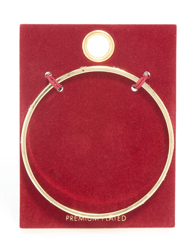 Gold Plated Diamante Flower Bangle