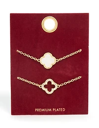 Gold Plated Flower Bracelets 2-Pack