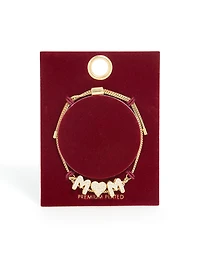 Gold Plated Cubic Zirconia 'Mum' Bubble Heart Toggle Bracelet
