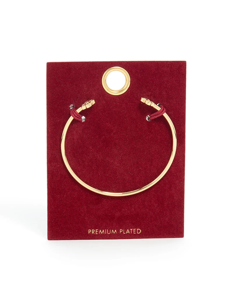 Bracelet de poignet en trèfle en zircone cubique plaqué or
