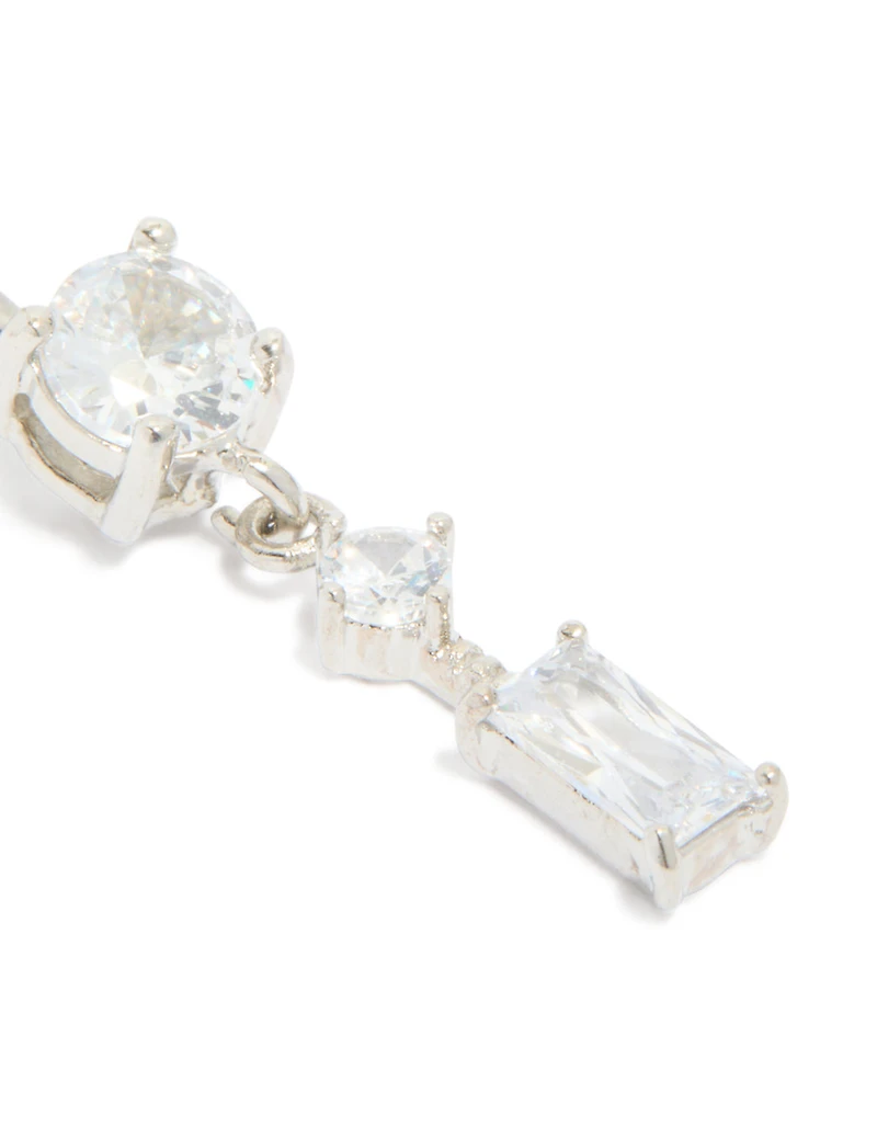 Titanium Diamante Chain Drop Belly Bar