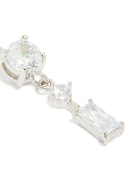 Titanium Diamante Chain Drop Belly Bar