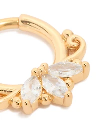 Bague à clic en titane en titane Marquise Detail