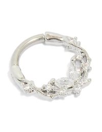 Anneau cliquant détaillé en titane diamant