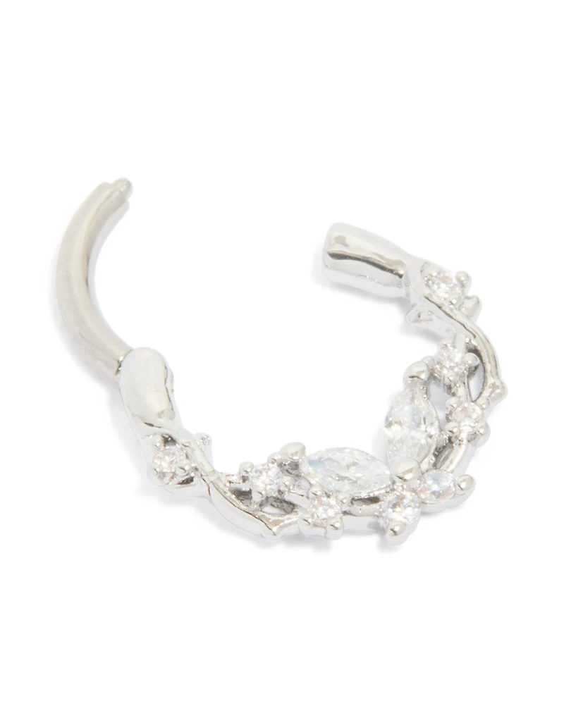 Anneau cliquant détaillé en titane diamant