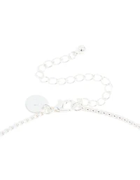 Silver Plated Diamante Box Cross Necklace