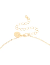 Gold Plated Cubic Zirconia Large Oval Cross Necklace