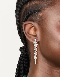 Boucles d’oreilles florales fines en argent Diamante