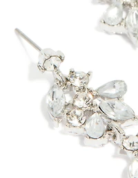 Boucles d’oreilles florales fines en argent Diamante