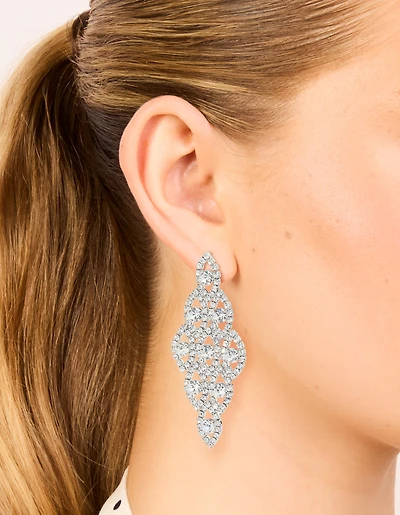 Boucles d’oreilles argentées Diamante éblouissantes