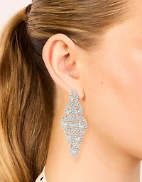 Boucles d’oreilles argentées Diamante éblouissantes
