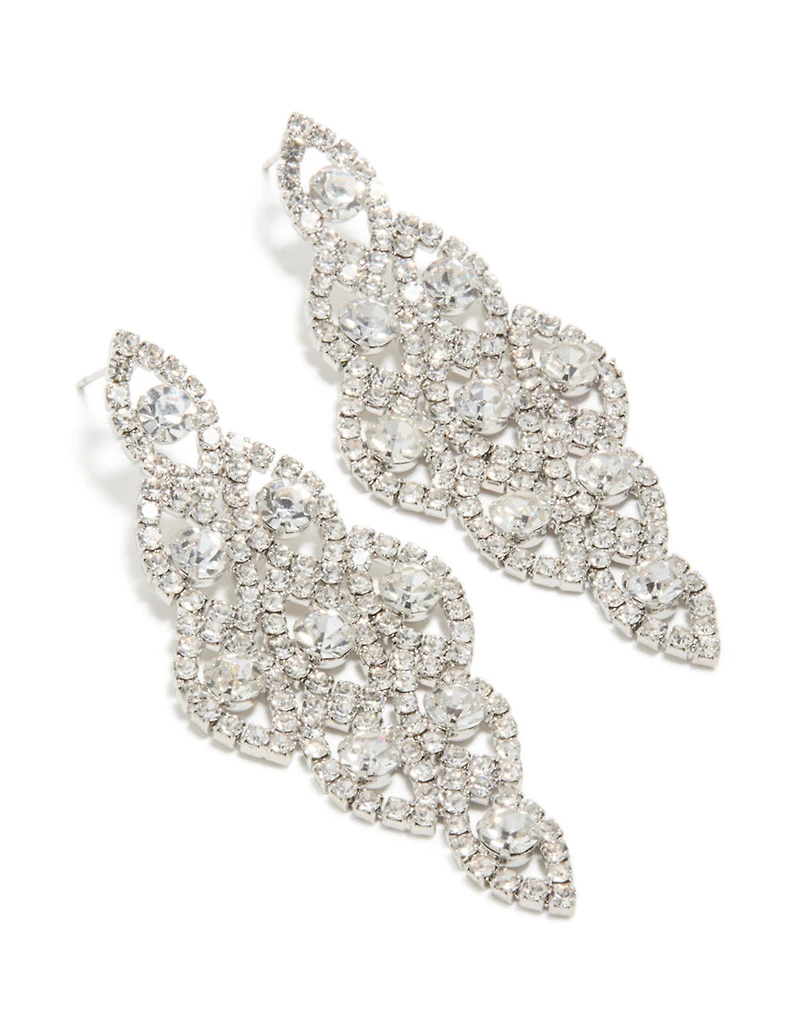 Boucles d’oreilles argentées Diamante éblouissantes