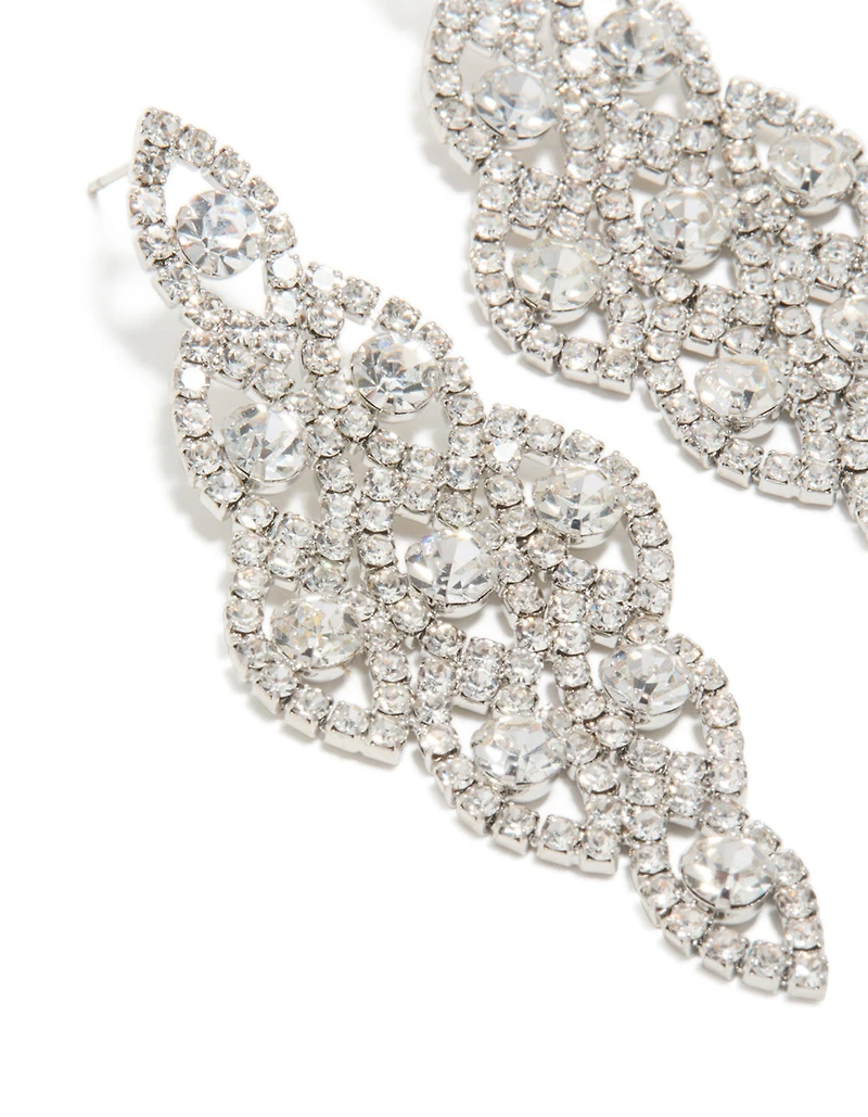Boucles d’oreilles argentées Diamante éblouissantes