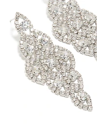 Boucles d’oreilles argentées Diamante éblouissantes