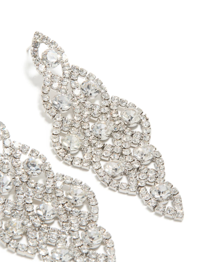 Boucles d’oreilles argentées Diamante éblouissantes