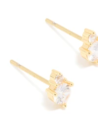 Boucles d’oreilles étanchées en acier inoxydable en acier inoxydable d’avril en zircone cubique