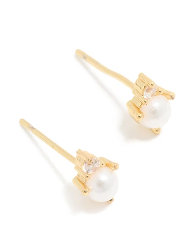 Boucles d’oreilles en duo en zircone cubique en acier inoxydable plaquées or et imperméables