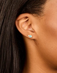 Boucles d’oreilles étanchées en duo en zircone en zircone cubique en pierre de naissance en acier inoxydable plaquées or