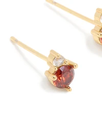 Boucles d’oreilles étanchées en acier inoxydable en acier inoxydable en juillet, en zircone cube, en duo