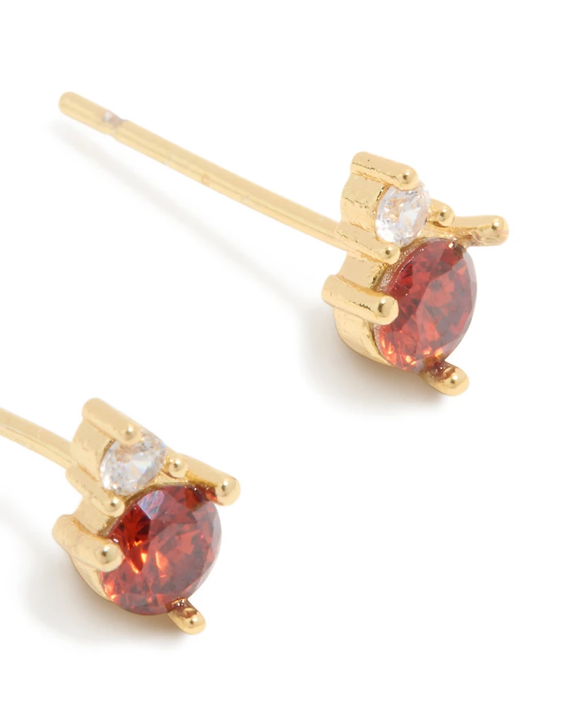 Boucles d’oreilles étanchées en acier inoxydable en acier inoxydable en juillet, en zircone cube, en duo