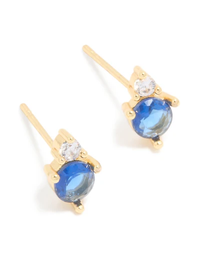 Boucles d’oreilles étanchées étanchées en acier inoxydable en acier inoxydable, en zircone cubique Duo septembre