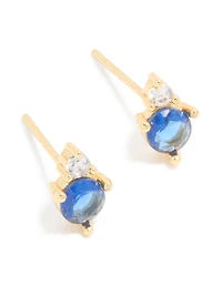 Boucles d’oreilles étanchées étanchées en acier inoxydable en acier inoxydable, en zircone cubique Duo septembre