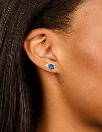 Boucles d’oreilles étanchées étanchées en acier inoxydable en acier inoxydable, en zircone cubique Duo septembre