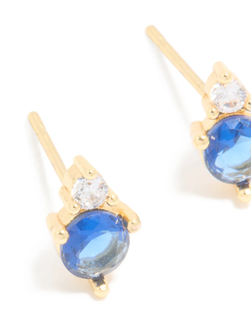 Boucles d’oreilles étanchées étanchées en acier inoxydable en acier inoxydable, en zircone cubique Duo septembre