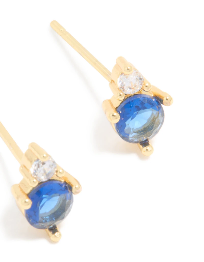 Boucles d’oreilles étanchées étanchées en acier inoxydable en acier inoxydable, en zircone cubique Duo septembre