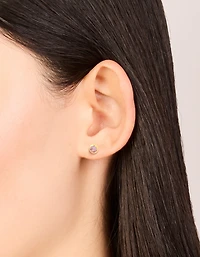 Boucles d’oreilles en zigzag cubique en acier inoxydable plaquées or étanches en fivrier, serties de lunettes de beauté en février