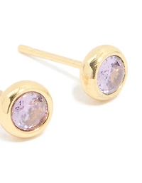 Boucles d’oreilles en zigzag cubique en acier inoxydable plaquées or étanches en fivrier, serties de lunettes de beauté en février