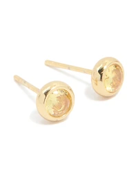 Boucles d’oreilles en zigzag en zirconie cubique en acier inoxydable plaquées or et étanches à sertissage de lunettes de novembre