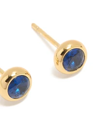 Boucles d’oreilles à clous sertissées en zircone cubique en acier inoxydable en acier inoxydable, étanches d’étanchéité en acier inoxydable plaqué or