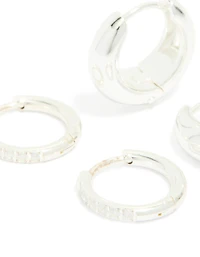 Pack 2-pack de boucles d’oreilles cubiques en zircone et boucles d’oreilles Huggie en acier inoxydable étanches