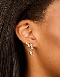 Boucles d’oreilles diamants diamants et boucles d’oreilles Huggie en acier inoxydable imperméables en pack de 3