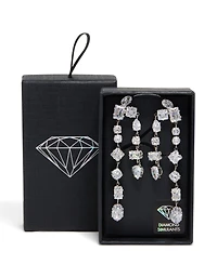 Silver Cubic Zirconia Multi Asymmetrical Drop Earrings