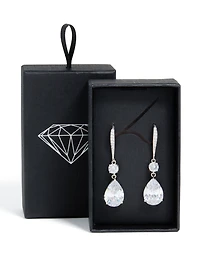 Boucles d’oreilles pendantes en zircone cubique argentée en zircone
