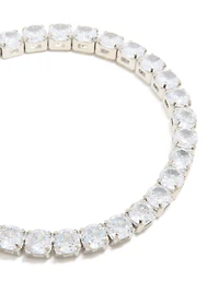 Silver Cubic Zirconia Square Magnetic Tennis Bracelet