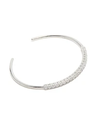 Silver Cubic Zirconia Dainty Wrist Cuff