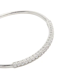 Silver Cubic Zirconia Dainty Wrist Cuff