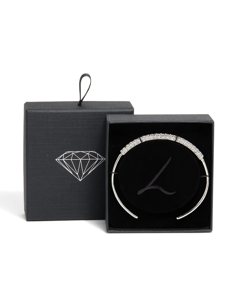 Silver Cubic Zirconia Dainty Wrist Cuff